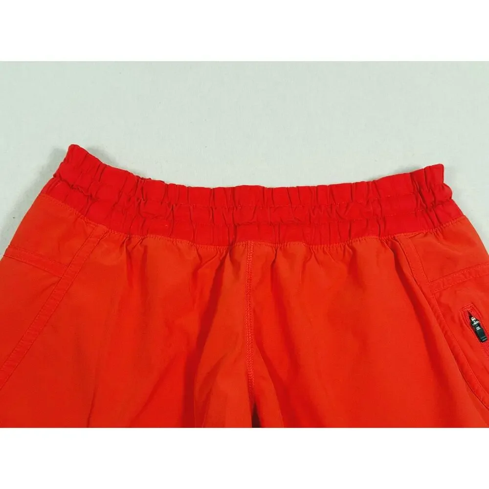 Lululemon Track That Lined Shorts Size 8 Red Orange Running Athletic Gym Sporty